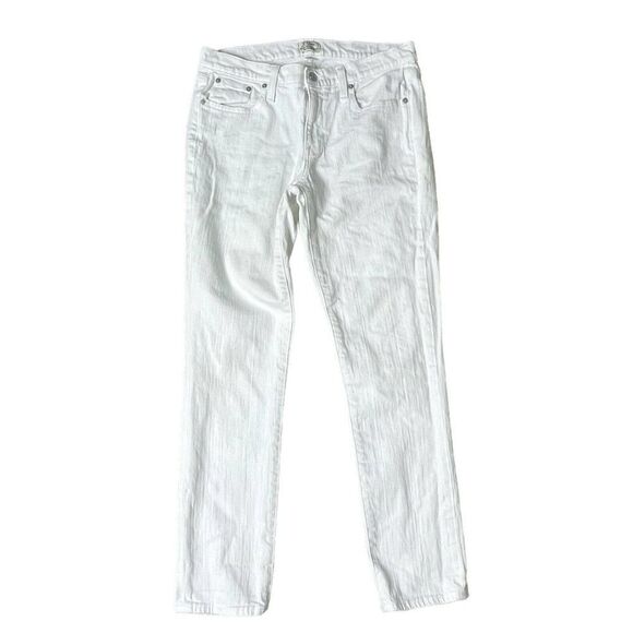 𝅺j. Crew White Slim Broken In Boyfriend Jeans 27 Cotton Stretch #C1008 - Picture 1 of 5